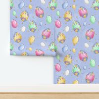 Easter Eggs Floral on periwinkle