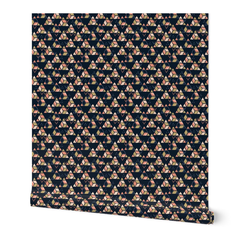 Playful Triangles Dark Blue / Small Scale