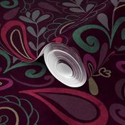 Colorful Red and Purple Damask Inspired