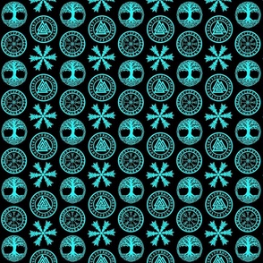 Vikings turquoise on black 4x4