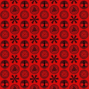 Vikings black on red 4x4