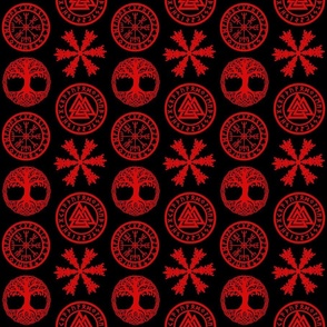 Vikings red on black 6x6