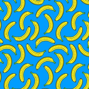 banana for scale on blue