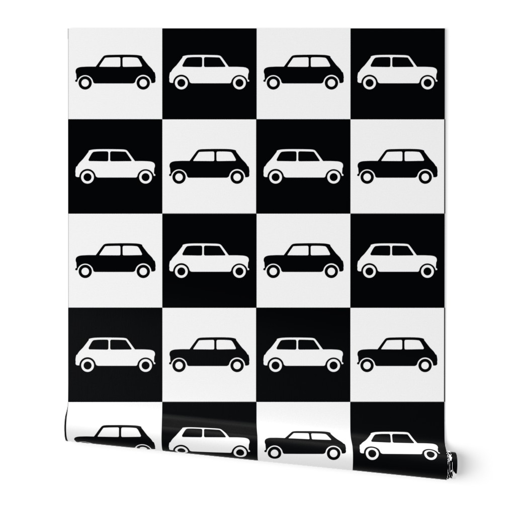 Mini Cooper Checkerboard - Black & White