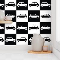 Mini Cooper Checkerboard - Black & White