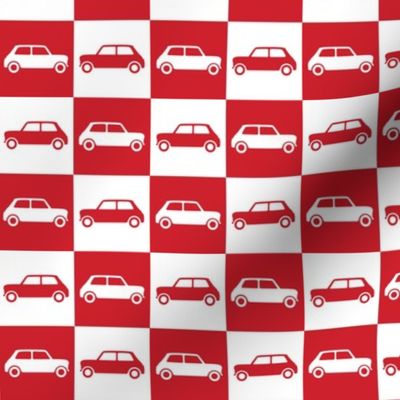 Mini Cooper Checkerboard - Red & White