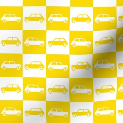 Mini Cooper Checkerboard - Yellow & White