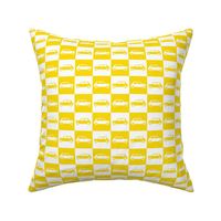 Mini Cooper Checkerboard - Yellow & White