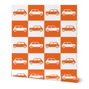 Mini Cooper Checkerboard - Orange & White