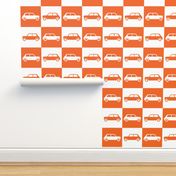 Mini Cooper Checkerboard - Orange & White