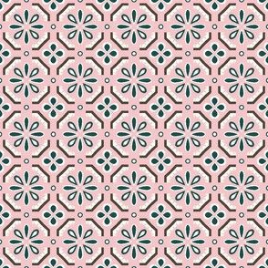 Resplendent Horizons: Garden Tiles - Pink