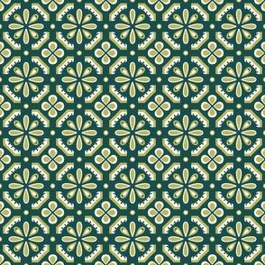 Resplendent Horizons: Garden Tiles - Dark Green 