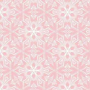 Resplendent Horizons: Garden Party -  White on Pink 
