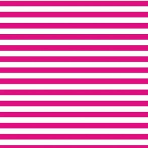 Magenta Bengal Stripe Pattern Horizontal in White