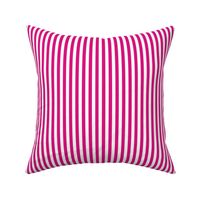 Magenta Bengal Stripe Pattern Vertical in White