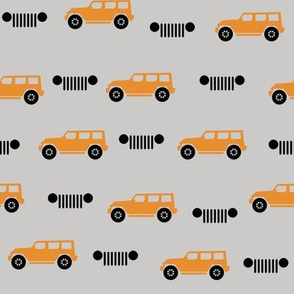 punkin Orange Jeep Grey Background