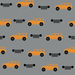 Punkin Orange Jeep Dark Grey Background