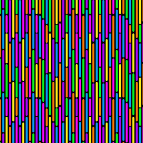 60s mod stripes neon on black