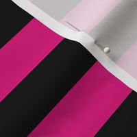 Large Magenta Awning Stripe Pattern Horizontal in Black
