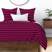 Large Magenta Awning Stripe Pattern Horizontal in Black