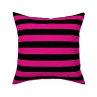 Large Magenta Awning Stripe Pattern Horizontal in Black