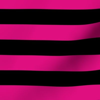 Large Magenta Awning Stripe Pattern Horizontal in Black