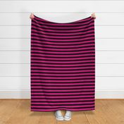 Large Magenta Awning Stripe Pattern Horizontal in Black