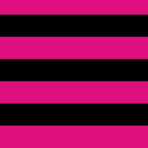 Large Magenta Awning Stripe Pattern Horizontal in Black