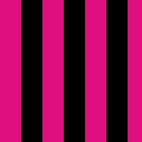 Large Magenta Awning Stripe Pattern Vertical in Black