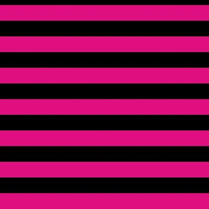 Magenta Awning Stripe Pattern Horizontal in Black