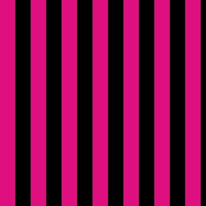 Magenta Awning Stripe Pattern Vertical in Black