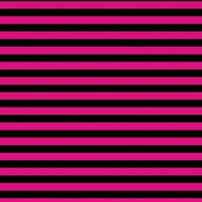 Magenta Bengal Stripe Pattern Horizontal in Black