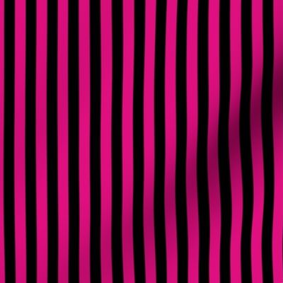 Magenta Bengal Stripe Pattern Vertical in Black