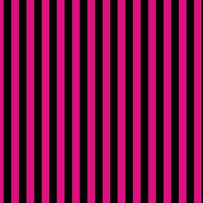Magenta Bengal Stripe Pattern Vertical in Black