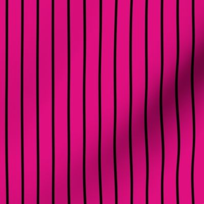 Magenta Pin Stripe Pattern Vertical in Black