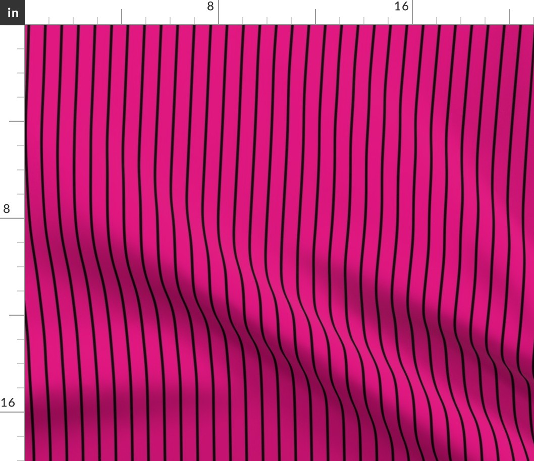 Magenta Pin Stripe Pattern Vertical in Black