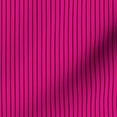 Small Magenta Pin Stripe Pattern Vertical in Black