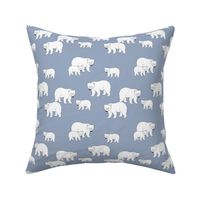 Sweet Scandinavian wild arctic white polar  bear mountains neutral nature kids pattern cool blue