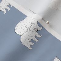 Sweet Scandinavian wild arctic white polar  bear mountains neutral nature kids pattern cool blue