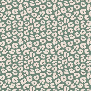 The minimalist little panther spots leopard print animal skin texture wild child boho nursery design pine green beige 