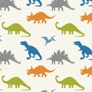 Dinosaurs in Blue + Orange