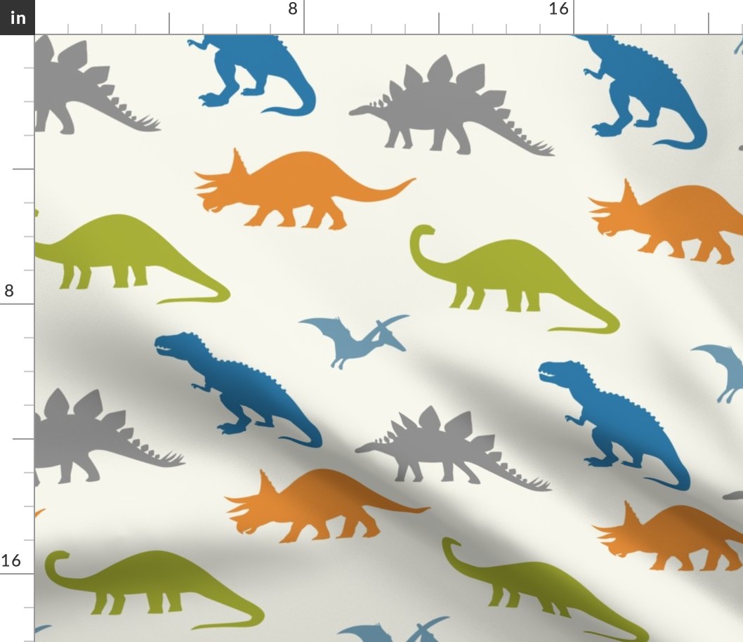 Dinosaurs in Blue + Orange