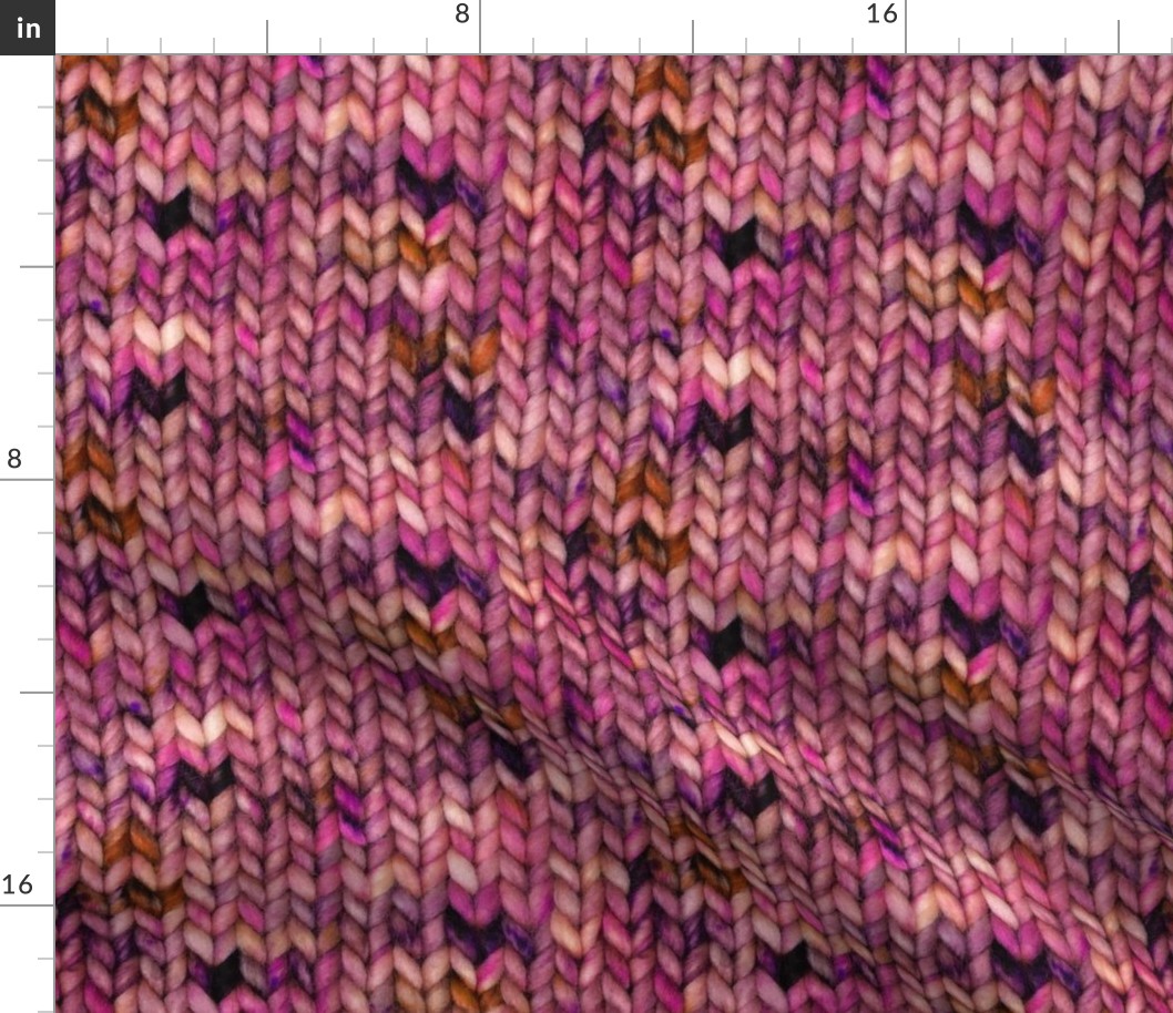 Chunky speckled stockinette stitch - rose pink