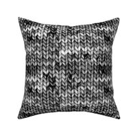 Chunky speckled stockinette stitch - high contrast black and white