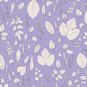 Illustrated Leaves, Purple