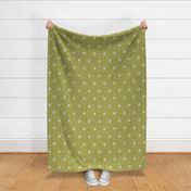 m - birds on olive green - Nr.5. Coordinate for Peaceful Forest - 15"x 7.5" as fabric / 12"x 6" as wallpaper 