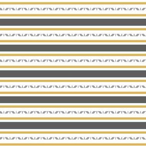 Horizontal Ribbon Stripes, Yellow, Gray 