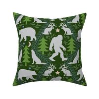 Bigfoot Forest Damask in Green