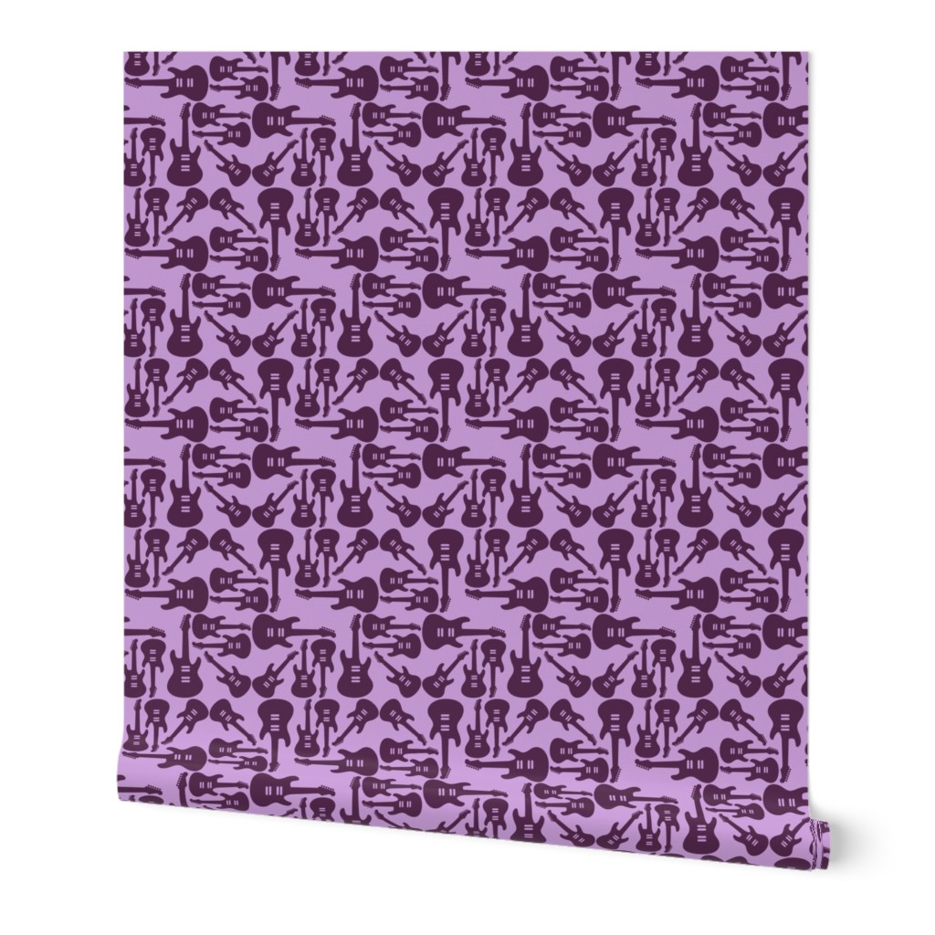 Electric Guitar Pattern in Cute Purple Colors (Small Scale)