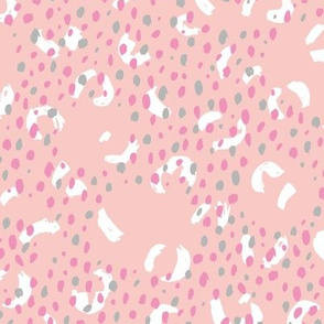 Leopard spots and cheetah dots animal print boho style neutral nursery pink gray girls